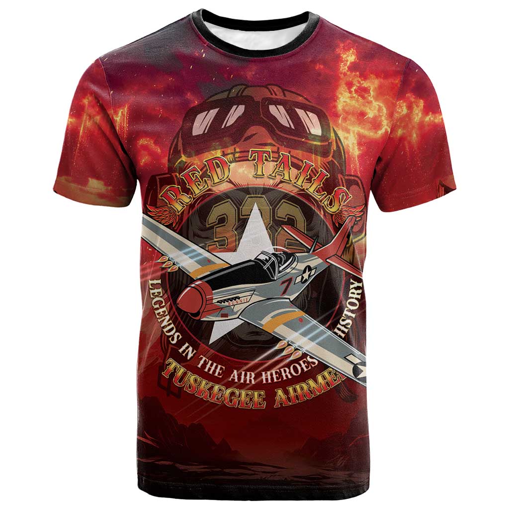 Tuskegee Airmen Red Tails T-Shirt Honoring the Legend Graphic Tee