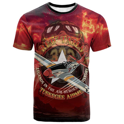 Tuskegee Airmen Red Tails T-Shirt Honoring the Legend Graphic Tee