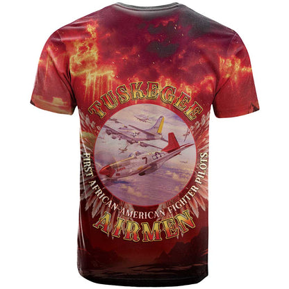 Tuskegee Airmen Red Tails T-Shirt Honoring the Legend Graphic Tee