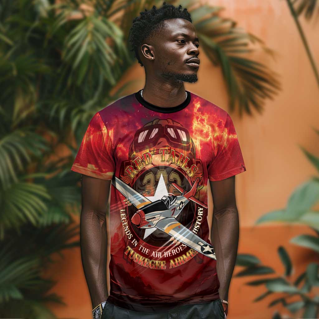 Tuskegee Airmen Red Tails T-Shirt Honoring the Legend Graphic Tee