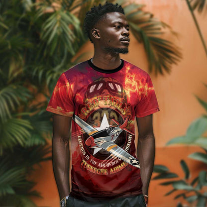 Tuskegee Airmen Red Tails T-Shirt Honoring the Legend Graphic Tee