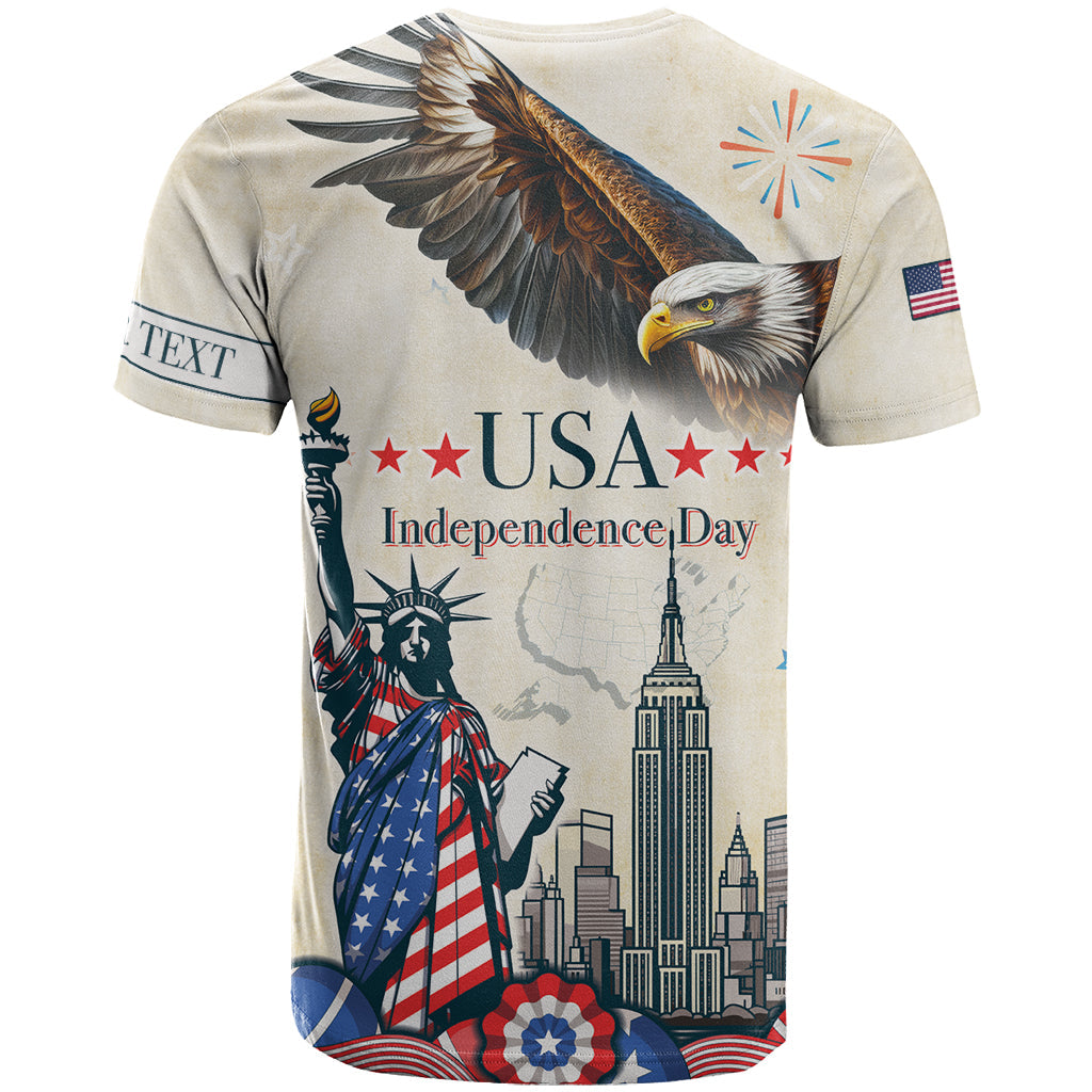 Personalised United States Independence Day T-Shirt Freedom 4th Of July Beige Version Graphic Tee