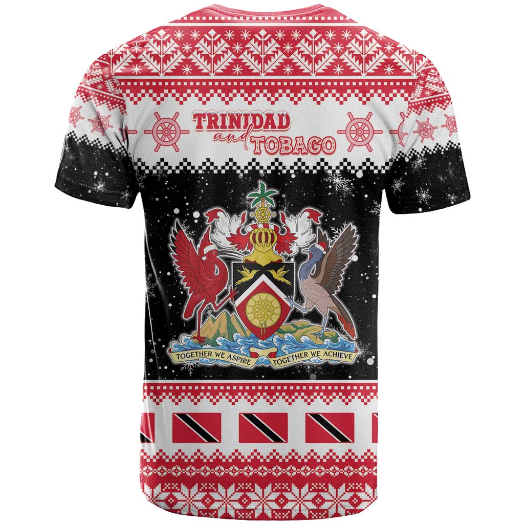 Trinidad And Tobago Christmas T-Shirt Funny Santa Riding Scarlet Ibis Graphic Tee