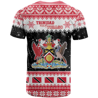 Trinidad And Tobago Christmas T-Shirt Funny Santa Riding Scarlet Ibis Graphic Tee