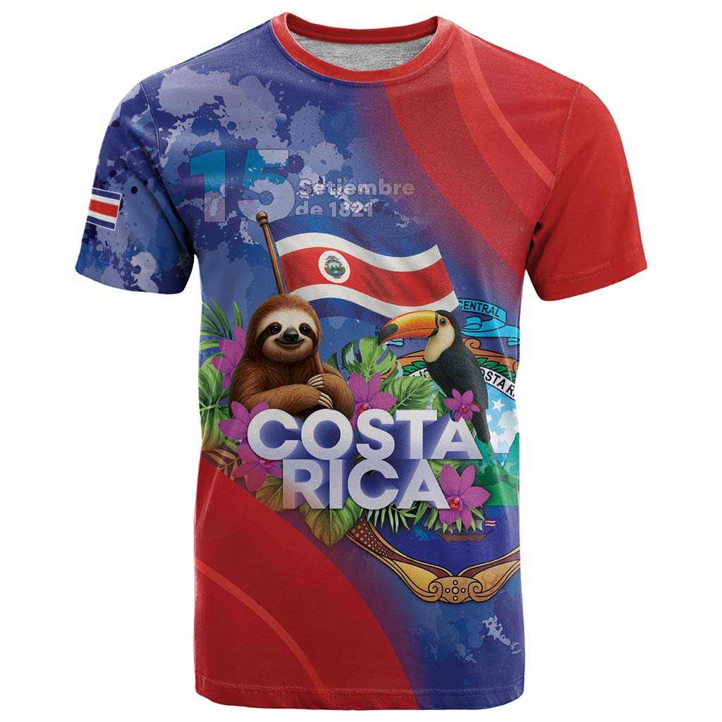Costa Rica Independence Day T-Shirt 204 Years Of Freedom Graphic Tee