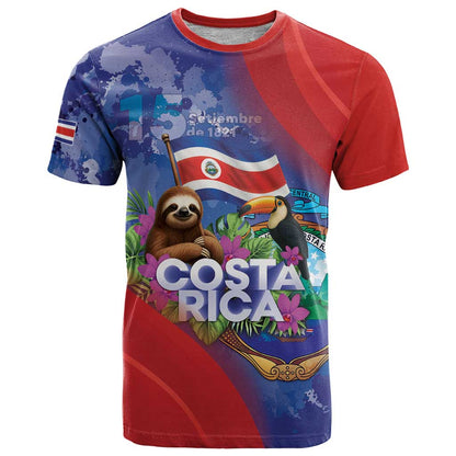 Costa Rica Independence Day T-Shirt 204 Years Of Freedom Graphic Tee