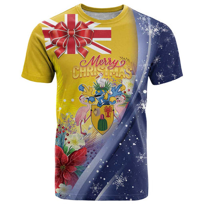 Turks And Caicos Islands Christmas T-Shirt Coquette Bow With Coat Of Arms Graphic Tee
