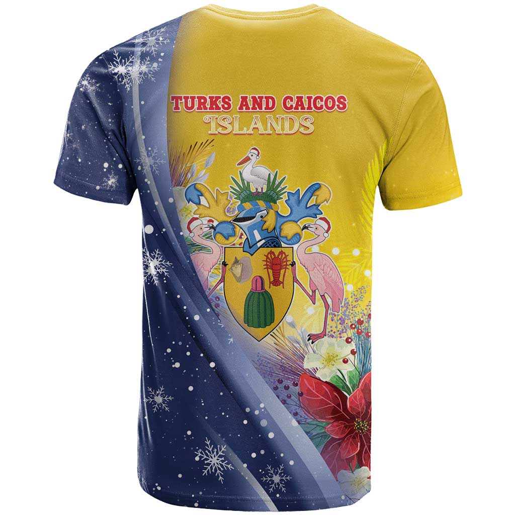 Turks And Caicos Islands Christmas T-Shirt Coquette Bow With Coat Of Arms Graphic Tee