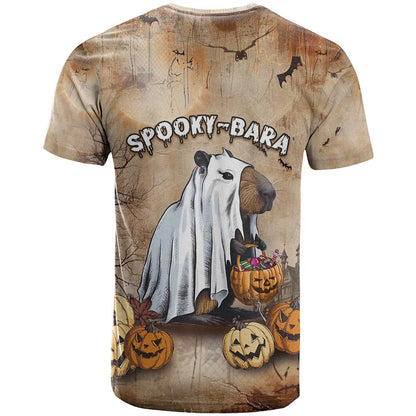 Halloween Capy Boo Ra T-Shirt Spooky Bara Season Graphic Tee