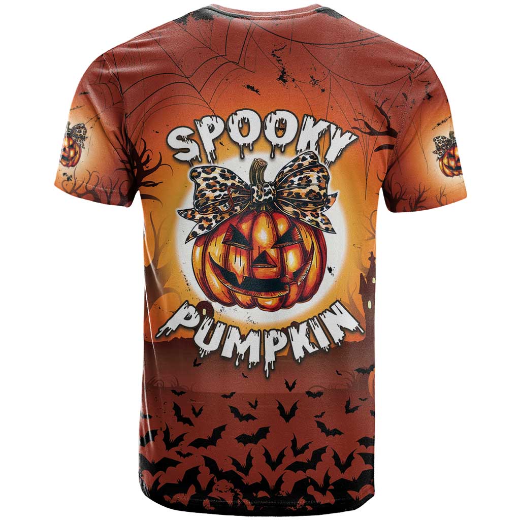 Coquette Pumpkin Halloween T-Shirt It's Spooky Season Graphic Tee