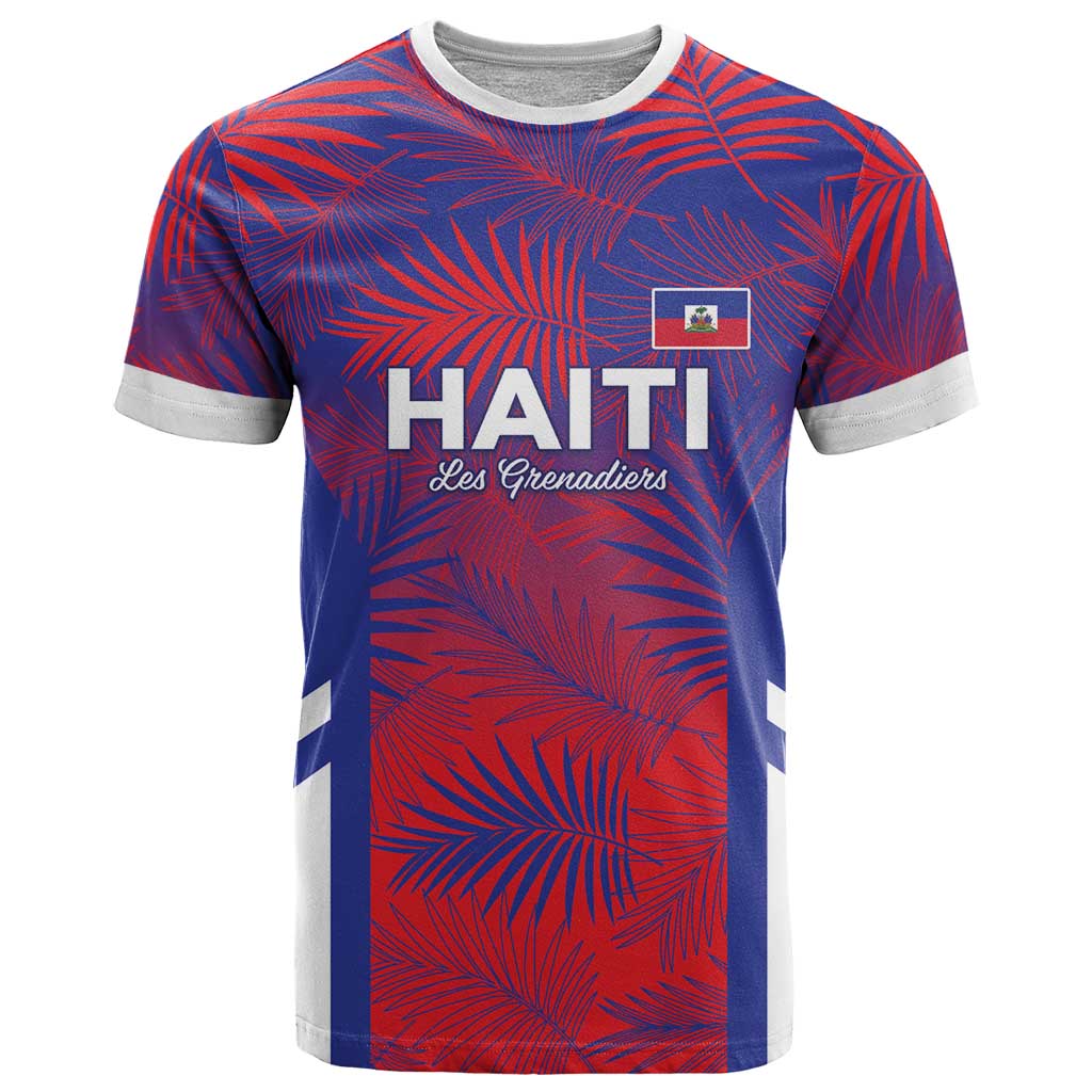 Custom Les Grenadiers Haiti Football T-Shirt Tropical Vibes Graphic Tee