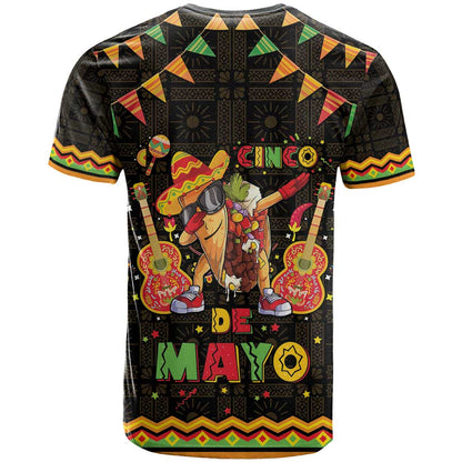 Mexico Cinco De Mayo T-Shirt Let's Fiesta Dabbing Taco Graphic Tee