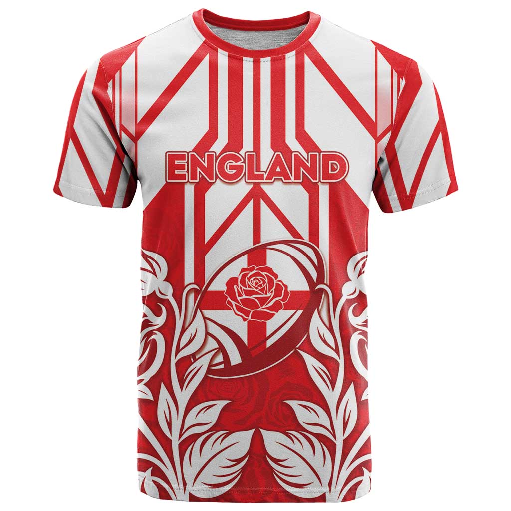 England Red Rose Rugby Custom T-Shirt Sporty Style Graphic Tee