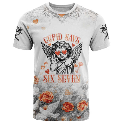 Funny Valentines Day T-Shirt Cupid Says 67 Graphic Tee