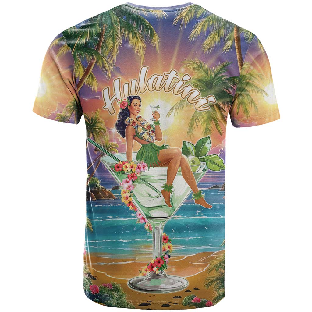 Aloha Hawaii T-Shirt Hula Martini Tropical Vibes Graphic Tee