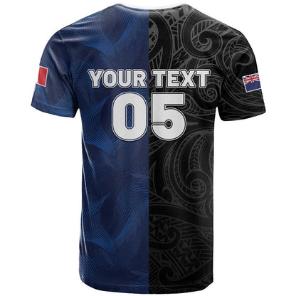 France And New Zealand Rugby Custom T-Shirt Les Bleus Rooster With Maori Tiki Graphic Tee