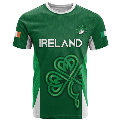Custom Ireland Rugby T-Shirt Irish Celtic Shamrock Graphic Tee