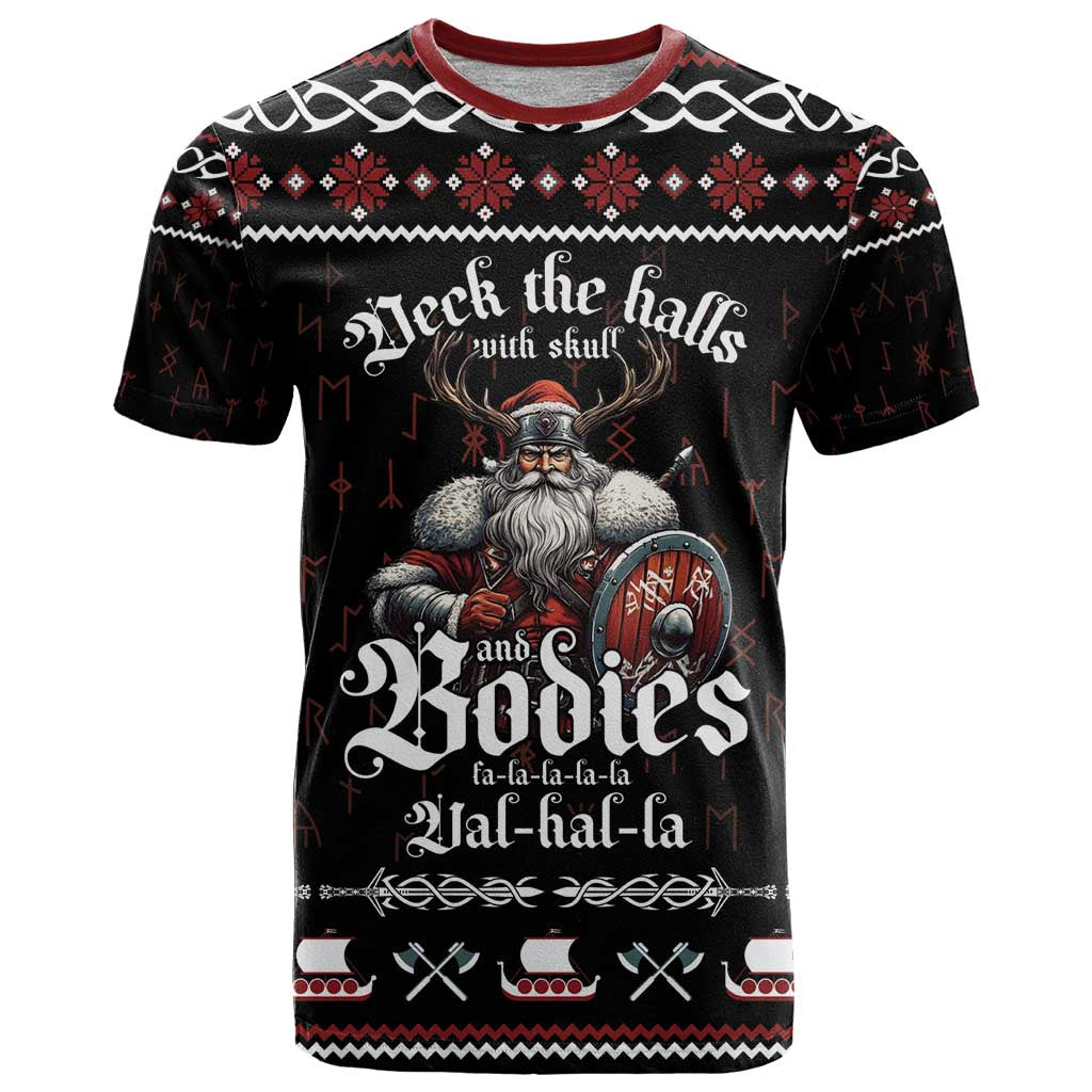 Funny Vikings Christmas T-Shirt Falalalala Valhalla Graphic Tee