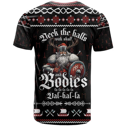 Funny Vikings Christmas T-Shirt Falalalala Valhalla Graphic Tee