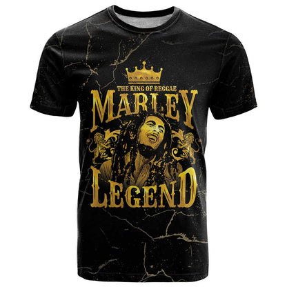 Reggae King Marley T-Shirt Gold Lion Graphic Tee