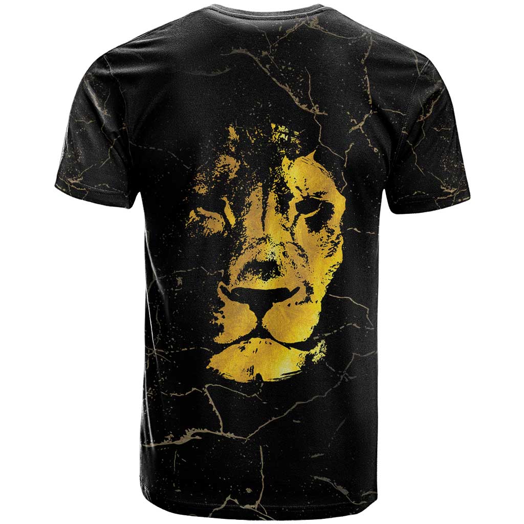 Reggae King Marley T-Shirt Gold Lion Graphic Tee