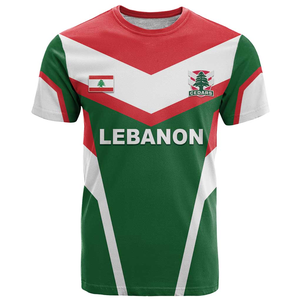 Custom Lebanon Rugby T-Shirt Go Champions Graphic Tee