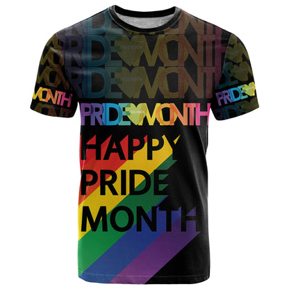 Happy Pride Month T-Shirt Black Vibe Graphic Tee