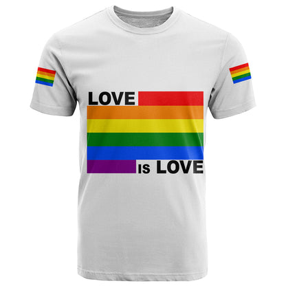 Pride Month Love Is Love T-Shirt White Vibe Graphic Tee