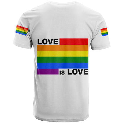 Pride Month Love Is Love T-Shirt White Vibe Graphic Tee
