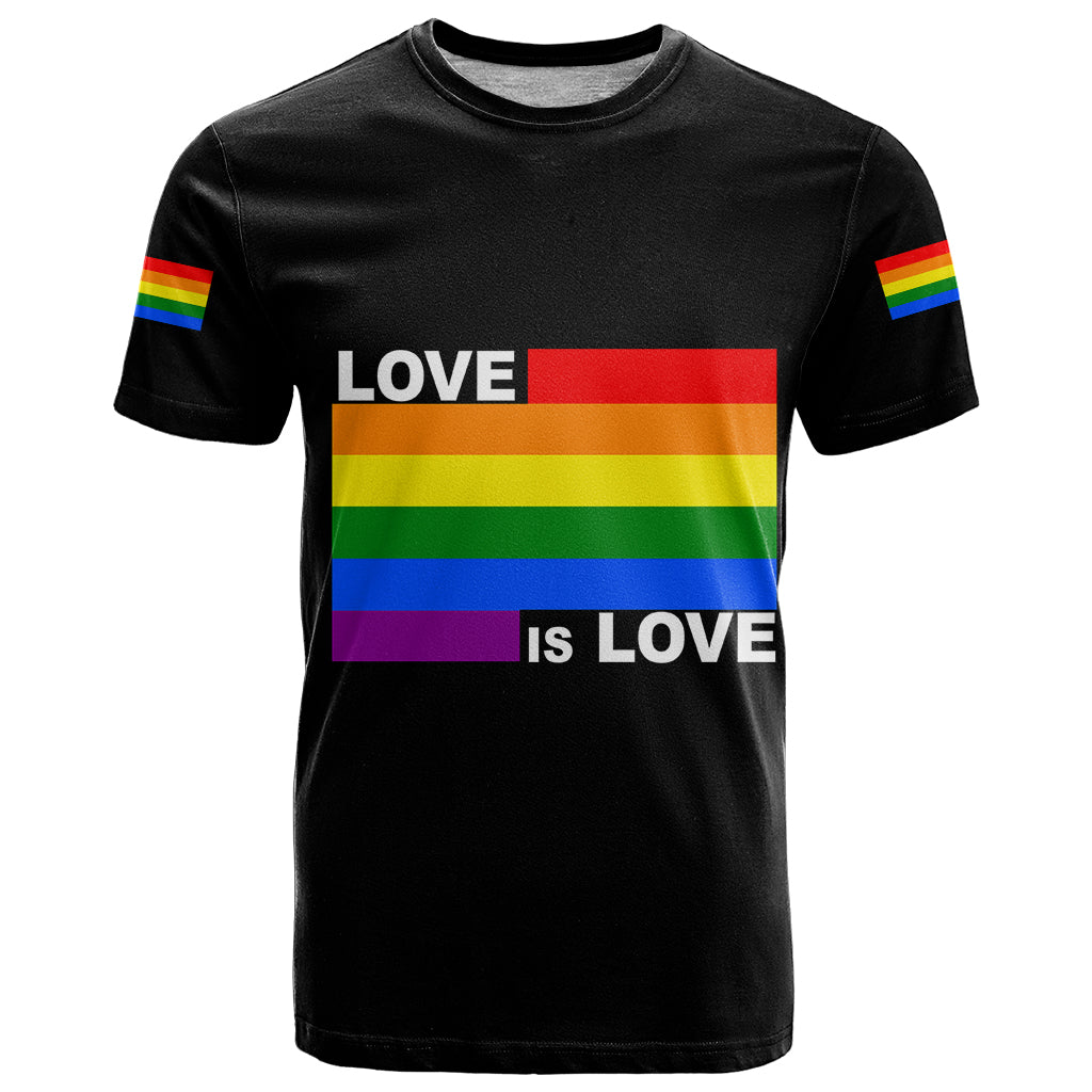 Pride Month Love Is Love T-Shirt Black Vibe Graphic Tee