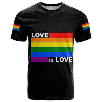 Pride Month Love Is Love T-Shirt Black Vibe Graphic Tee