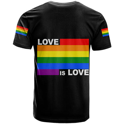 Pride Month Love Is Love T-Shirt Black Vibe Graphic Tee