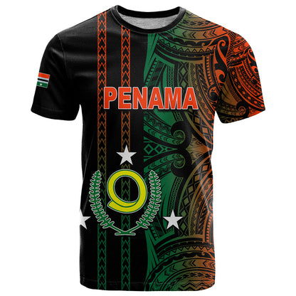 Custom Vanuatu Penama T-Shirt Polynesian Tribal Graphic Tee