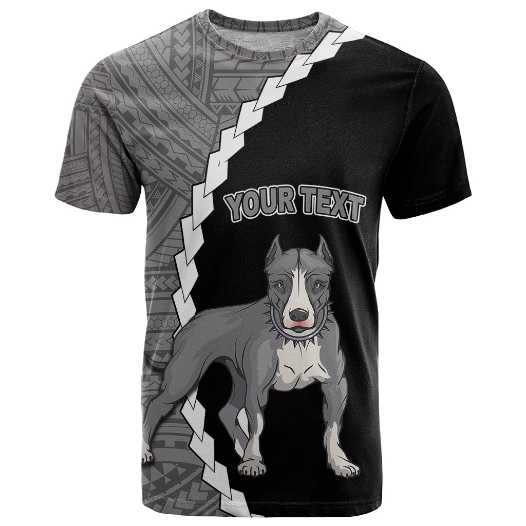 Custom Pitbull Dog T-Shirt With Polynesian Tribal Tattoo Graphic Tee