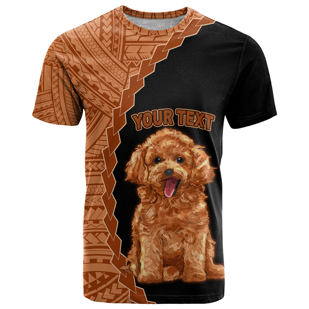 Custom Poodle Dog T-Shirt With Polynesian Tribal Tattoo Graphic Tee