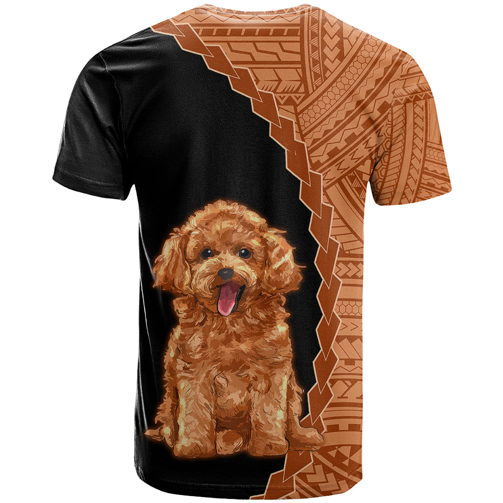 Custom Poodle Dog T-Shirt With Polynesian Tribal Tattoo Graphic Tee