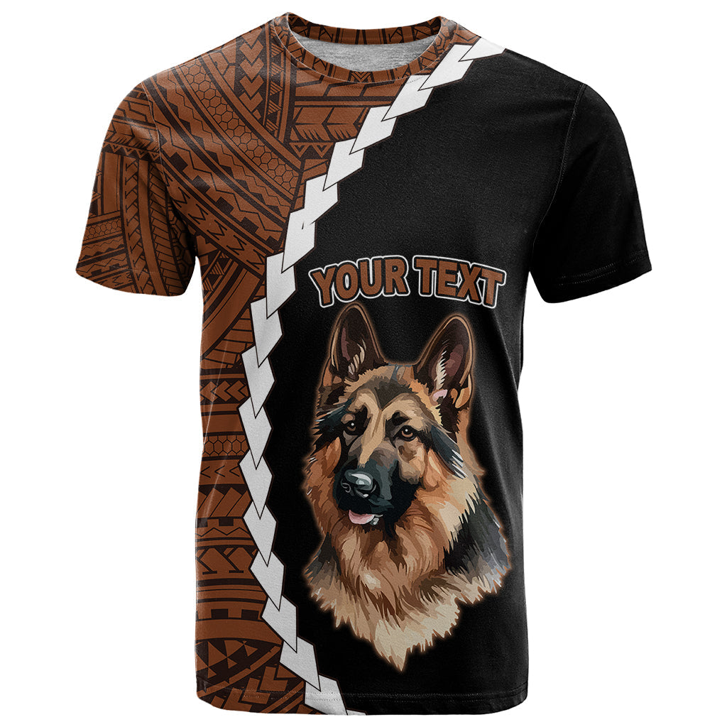 Custom German Shepherd Dog T-Shirt With Polynesian Tribal Tattoo Graphic Tee