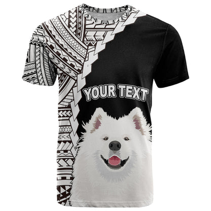 Custom Samoyed Dog T-Shirt With Polynesian Tribal Tattoo Graphic Tee