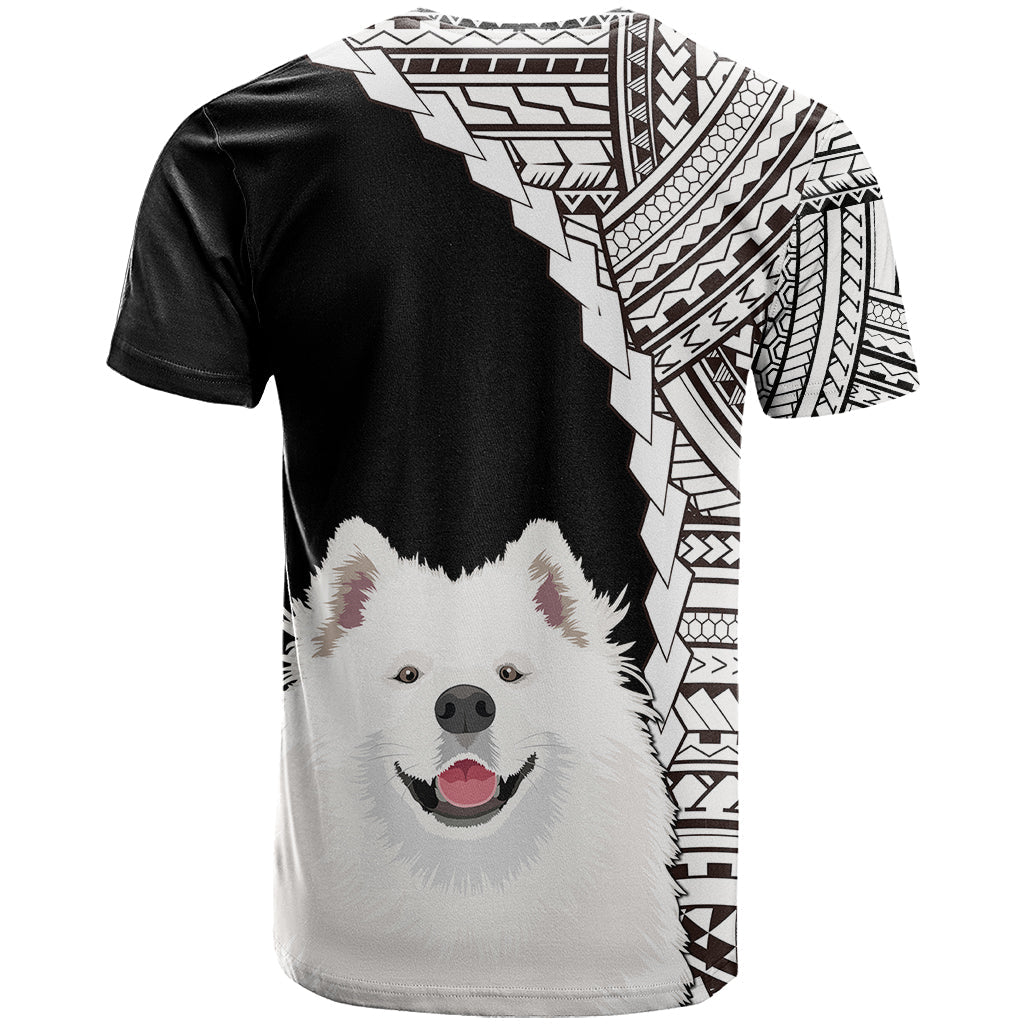 Custom Samoyed Dog T-Shirt With Polynesian Tribal Tattoo Graphic Tee