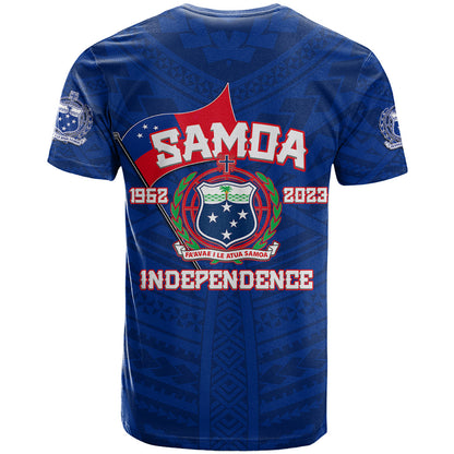 Samoa Independence T-Shirt Blue Style Graphic Tee