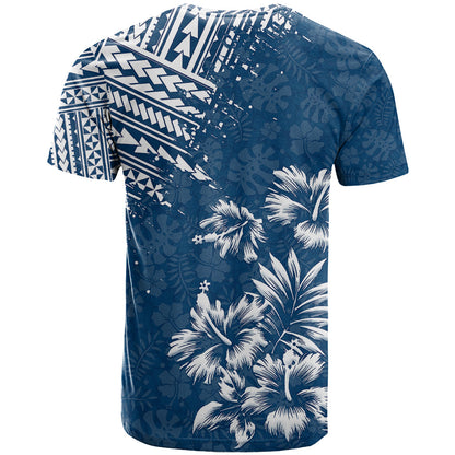 Hawaii Summer T-Shirt Mix Polynesian Dark Blue Graphic Tee