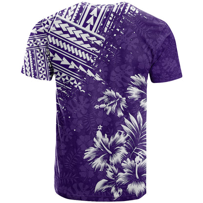 Hawaii Summer T-Shirt Mix Polynesian Purple Graphic Tee