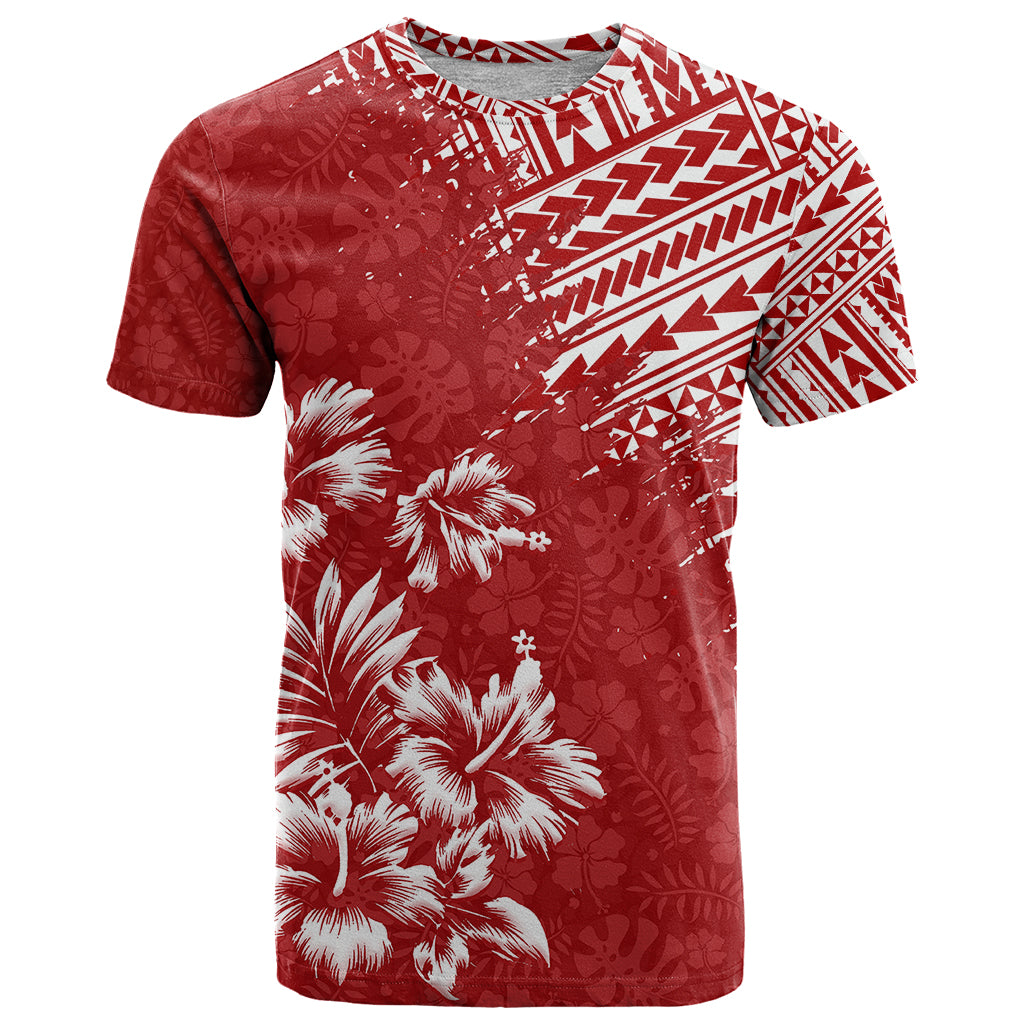 Hawaii Summer T-Shirt Mix Polynesian Red Graphic Tee