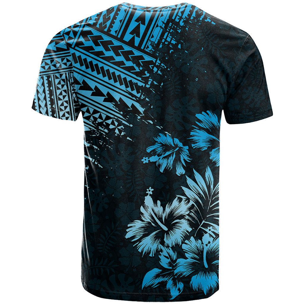 Hawaii Summer T-Shirt Mix Polynesian Black-Blue Graphic Tee