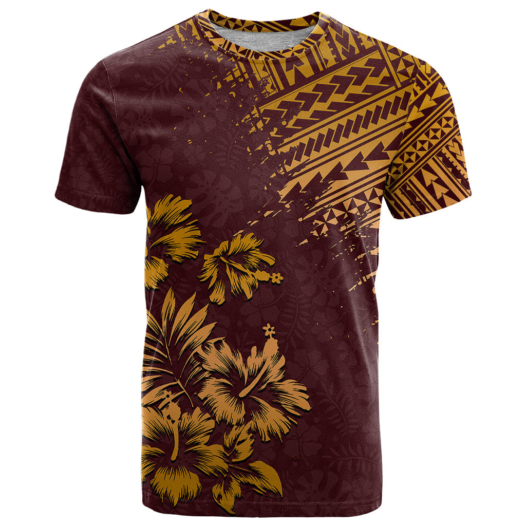 Hawaii Summer T-Shirt Mix Polynesian Brown Graphic Tee