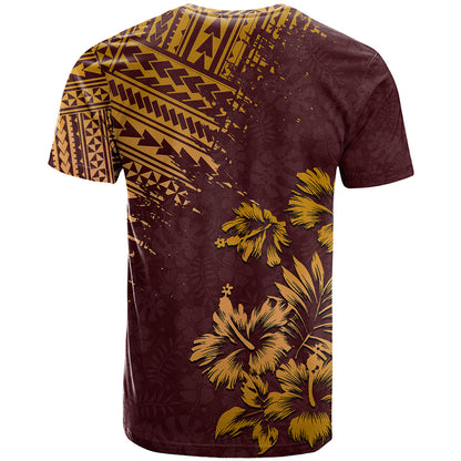 Hawaii Summer T-Shirt Mix Polynesian Brown Graphic Tee