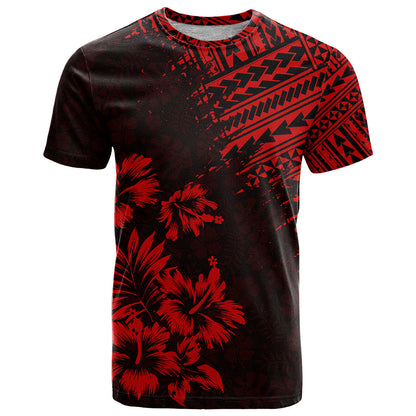 Hawaii Summer T-Shirt Mix Polynesian Black-Red Graphic Tee
