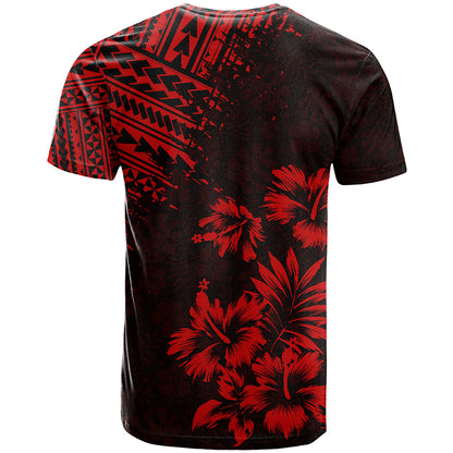 Hawaii Summer T-Shirt Mix Polynesian Black-Red Graphic Tee