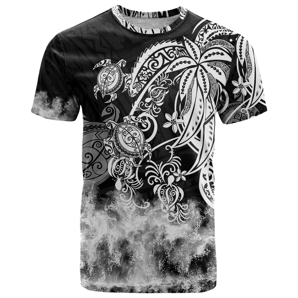 Polynesian Sea Turtle T-Shirt Tribal Black Graphic Tee