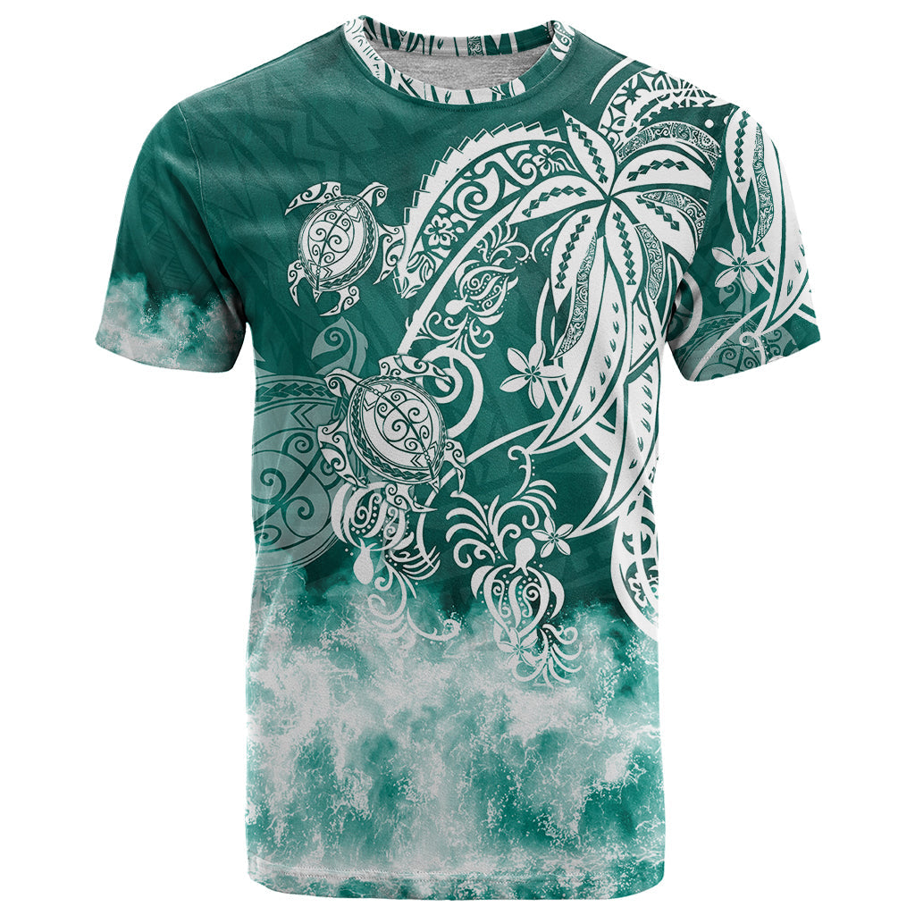 Polynesian Sea Turtle T-Shirt Tribal Green Graphic Tee